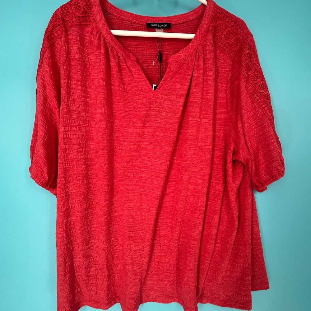 Cable & Gauge Red/Pink Blouse